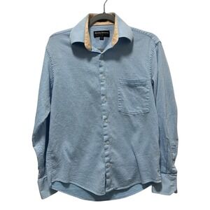 Michael Brandon Dress Shirt Light Blue‎ Pattern Long Sleeve Button Up S/CH